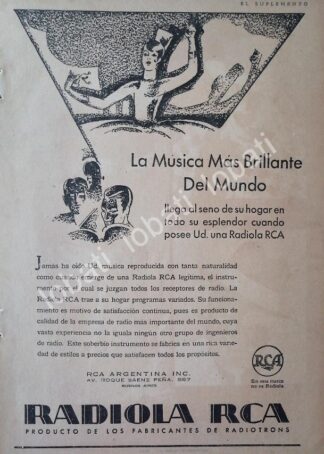 CARTEL ANTIGUO ORIGINAL DE RADIOS RADIOLA RCA 1920s /132