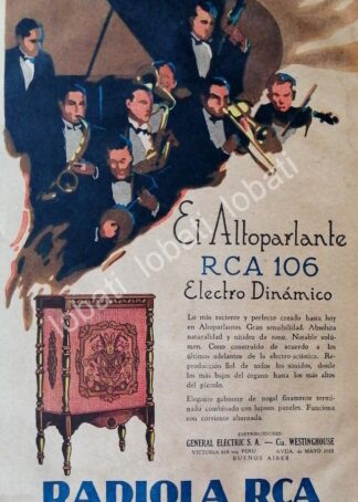CARTEL ANTIGUO ORIGINAL DE RADIO RADIOLA RCA 1929 / 116