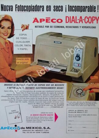 CARTEL ANTIGUO ORIGINAL DE COPIADORA APECO 1965 /94 RARO