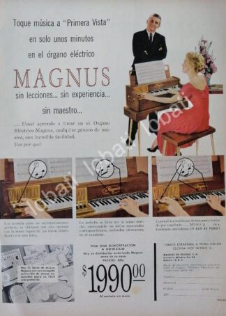 CARTEL ANTIGUO ORIGINAL DE PIANOS MAGNUS 1959 /93 / RARO