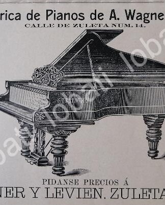 CARTEL ANTIGUO ORIGINAL DE PIANOS STEINWAY 1896 CASA WAGNER Y LEVIEN /89