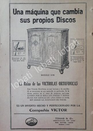 CARTEL ANTIGUO ORIGINAL DE GRAMOFONO VICTROLA BORGIA II - 1927 /80