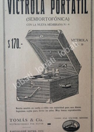 CARTEL ANTIGUO ORIGINAL DE GRAMOFONO VICTROLA No. 50 1927 /79