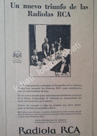 CARTEL ANTIGUO ORIGINAL DE RADIOS RADIOLA RCA 1920s /72