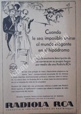 CARTEL ANTIGUO ORIGINAL DE RADIOLAS RCA , 1930 ARGENTINA /67