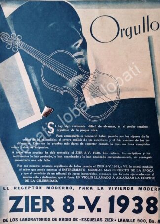 CARTEL ANTIGUO ORIGINAL DE RADIOS ZIER 8-V 1938 /208 SUPER RARO