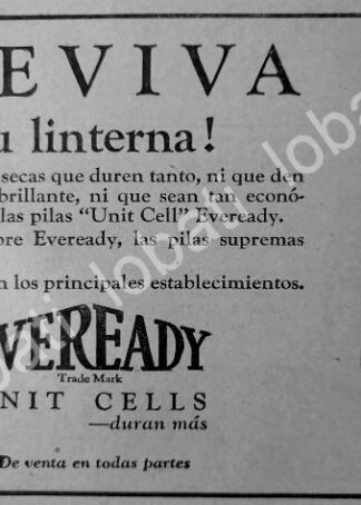 CARTEL ANTIGUO ORIGINAL DE MINI CARTEL BATERIAS EVERADY 1926 /204