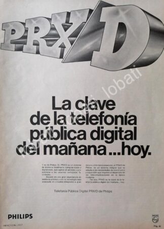 CARTEL ANTIGUO ORIGINAL DE EQUIPO DE SONIDO PHILIPS PRX-D 1985 /201