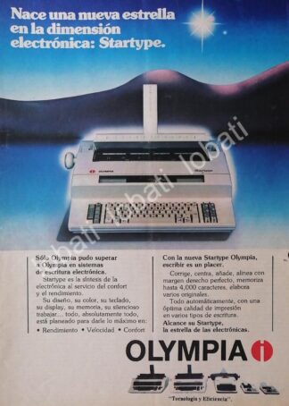 CARTEL ANTIGUO ORIGINAL DE MAQUINAS DE ESCRIBIR OLYMPIA 1985 /200