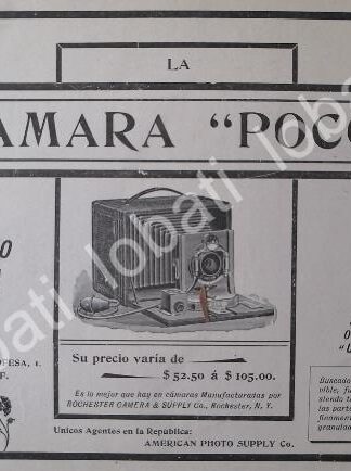 CARTEL ANTIGUO ORIGINAL DE MINI CARTEL CAMARAS POCO 1905 /12 SUPER RARO