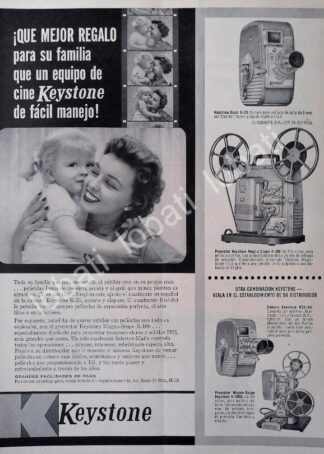 CARTEL ANTIGUO ORIGINAL DE CAMARAS Y PROYECTORES KEYSTONE 1957 /3