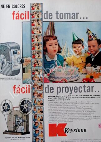 CARTEL ANTIGUO ORIGINAL DE CAMARA DE CINE CAPRI K25 KEYSTONE Y MAS 1956 /2