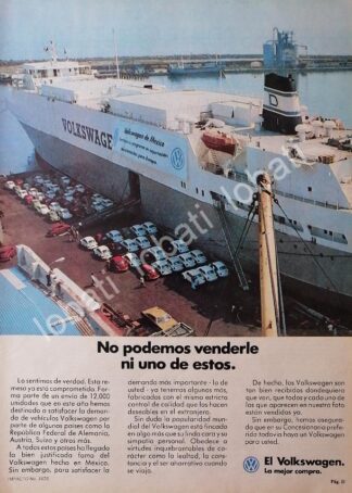 CARTEL ANTIGUO ORIGINAL DE AUTOS VOLKSWAGEN VOCHO 1982 /41