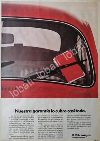 CARTEL ANTIGUO ORIGINAL DE AUTOS VOLKSWAGEN VOCHO 1980 /40