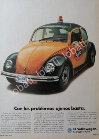 CARTEL ANTIGUO ORIGINAL DE AUTOS VOLKSWAGEN VOCHO 1982 /39