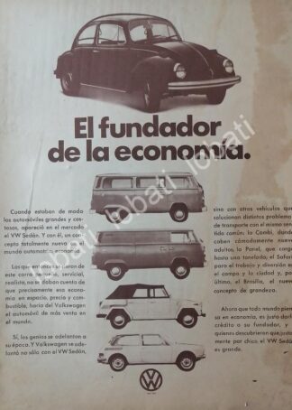 CARTEL ANTIGUO ORIGINAL DE AUTOS VOLKSWAGEN VOCHO Y OTROS 1973 /38