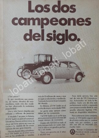 CARTEL ANTIGUO ORIGINAL DE AUTOS VOLKSWAGEN VOCHO 1969 /37