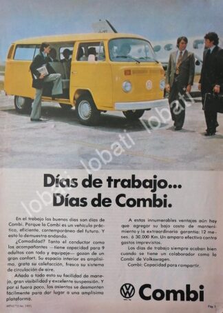 CARTEL ANTIGUO ORIGINAL DE AUTOS VOLKSWAGEN COMBI (PANEL) 1978 /32