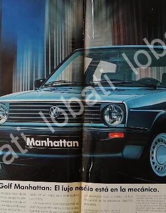 CARTEL ANTIGUO ORIGINAL DE AUTOS VOLKSWAGEN GOLF MANHATTAN 1989 /28