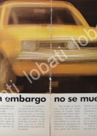 CARTEL ANTIGUO ORIGINAL DE MINI CARTEL. AUTOS VOLKSWAGEN CARIBE 1979 /18