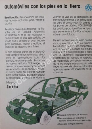 CARTEL ANTIGUO ORIGINAL DE MINI CARTEL. AUTOS VOLKSWAGEN JETTA 1980s /16