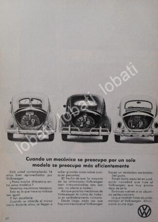 CARTEL ANTIGUO ORIGINAL DE MINI CARTEL AUTOS VOLKSWAGEN VOCHO 1969 /14