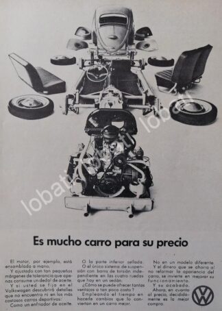 CARTEL ANTIGUO ORIGINAL DE MINI CARTEL AUTOS VOLKSWAGEN VOCHO 1969 /11