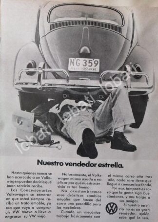 CARTEL ANTIGUO ORIGINAL DE MINI CARTEL AUTOS VOLKSWAGEN VOCHO 1969 /10