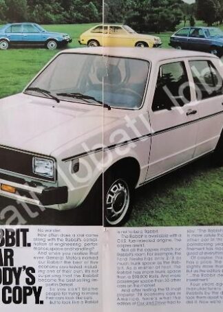 CARTEL ANTIGUO ORIGINAL DE AUTOS VOLKSWAGEN RABBIT (CARIBE) 1979 /2