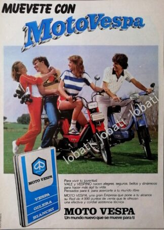 CARTEL ANTIGUO ORIGINAL DE MOTOCICLETAS VESPA 1987
