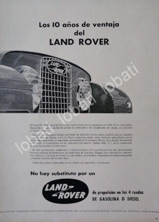CARTEL ANTIGUO ORIGINAL DE AUTOS CAMIONETA LAND ROVER UNIVERSAL 1950s/271