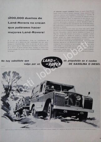 CARTEL ANTIGUO ORIGINAL DE AUTOS CAMIONETA LAND ROVER UNIVERSAL 1950s/270