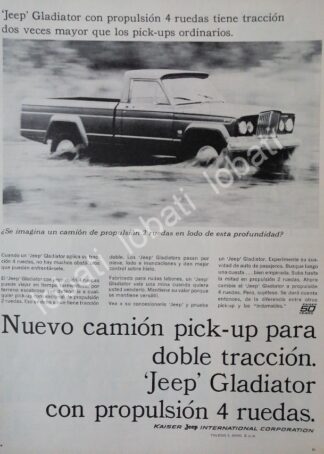 CARTEL ANTIGUO ORIGINAL DE AUTOS PICKUP JEEP GLADIATOR 1963 /266 RARO