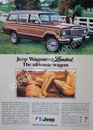 CARTEL ANTIGUO ORIGINAL DE AUTOS JEEP WAGONER LIMITED 1980 /262