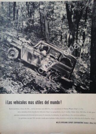 CARTEL ANTIGUO ORIGINAL DE AUTOS WILLYS STATION WAGON 1953 /254