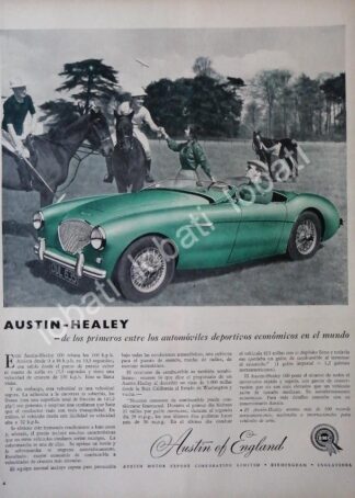 CARTEL ANTIGUO ORIGINAL DE AUTOS BMC AUSTIN HEALEY 100 1953 /250 MUY RARO