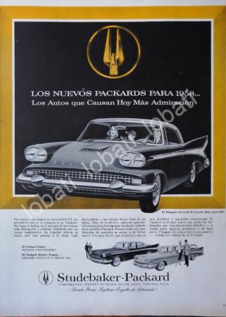 CARTEL ANTIGUO ORIGINAL DE AUTOS STUDEBAKER 1958 /243