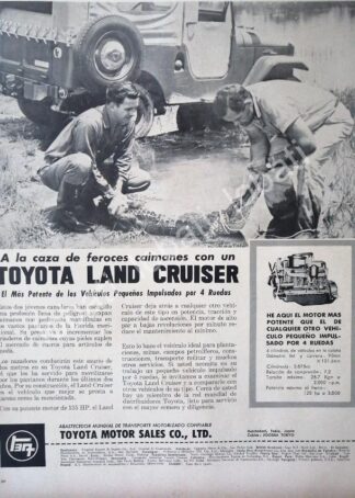 CARTEL ANTIGUO ORIGINAL DE AUTOS TOYOTA LAND CRUISER 1953 /233