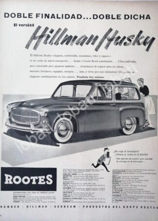 CARTEL ANTIGUO ORIGINAL DE AUTOS ROOTES HILLMAN HUSKY 1956 /229