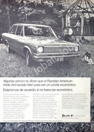 CARTEL ANTIGUO ORIGINAL DE AUTOS AMERICAN RAMBLER CLASSIC 1967 /214