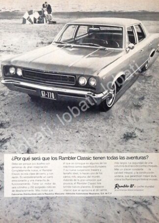 CARTEL ANTIGUO ORIGINAL DE AUTOS AMERICAN RAMBLER CLASSIC 770 1967 /211