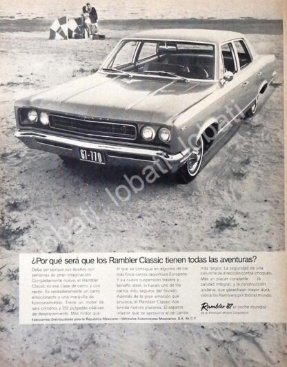 CARTEL ANTIGUO ORIGINAL DE AUTOS AMERICAN RAMBLER CLASSIC 770 1967 /211