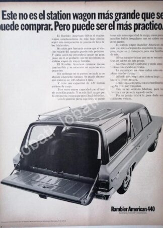CARTEL ANTIGUO ORIGINAL DE AUTOS RAMBLER AMERICAN 440 STATION WAGON 1969 /207