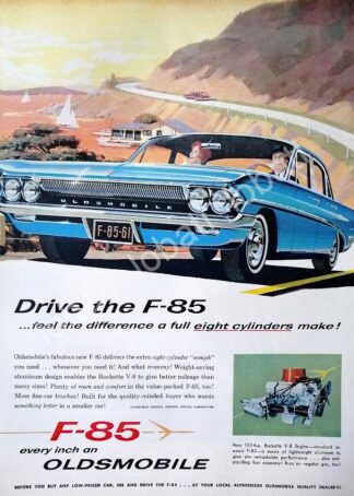 CARTEL ANTIGUO ORIGINAL DE AUTOS OLDSMOBILE F-85 1961 /203 RARO