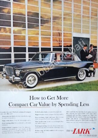 CARTEL ANTIGUO ORIGINAL DE AUTOS STUDEBAKER LARK 1961 /202