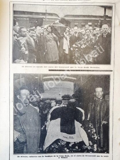 CARTEL ANTIGUO ORIGINAL DE NOTA ANTIGUA FUNERALES DE D. VENUSTIANO CARRANZA 1920 - Image 4