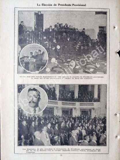 CARTEL ANTIGUO ORIGINAL DE NOTA ANTIGUA ELECCION DE ADOLFO DE LA HUERTA 1920 - Image 2