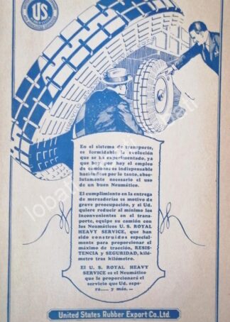 CARTEL ANTIGUO ORIGINAL DE LLANTAS U.S ROYAL. UNITED STATES RUBBER 1929 /15