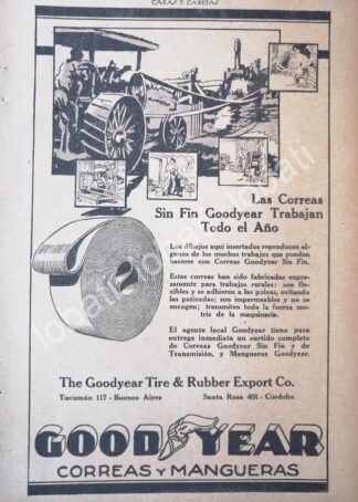 CARTEL ANTIGUO ORIGINAL DE LLANTAS GOODYEAR 1926 /10