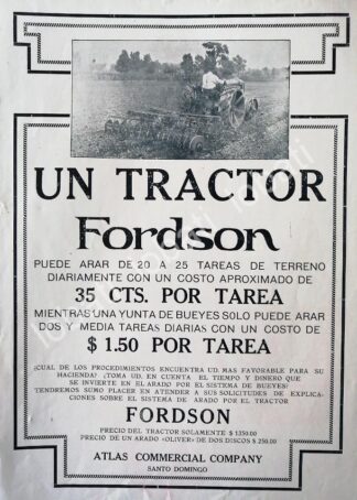 CARTEL ANTIGUO ORIGINAL DE TRACTORES FORDSON 1920 / SUPER RARO